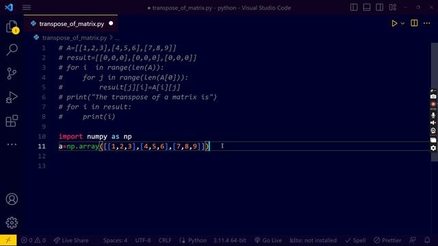 Transpose of a given Matrix in python|| #python || transpose of any matrix in python || Transpose смотреть онлайн