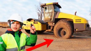 КАТОК сломался Спустило колесо Лев помогает папе и чинит технику