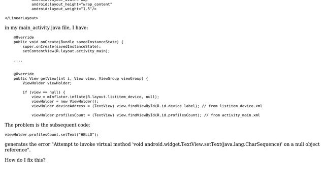 Android FindViewById is only working for a child layout (listview row) and not for TextViews in... смотреть онлайн