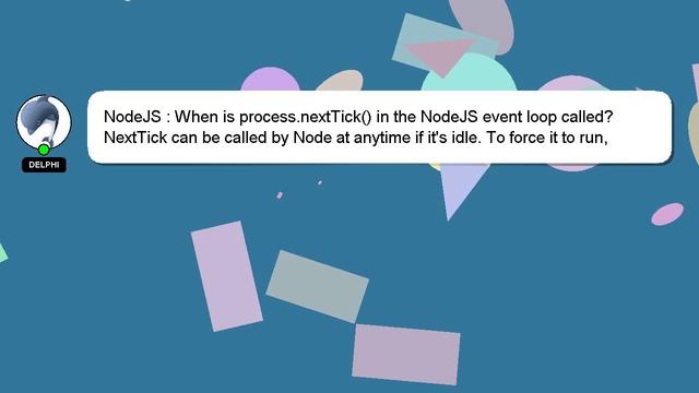 NodeJS : When is process.nextTick() in the NodeJS event loop called? смотреть онлайн