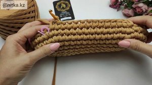 Crocheted Shopper Bag with Oval Bottom Crochet Pattern Сумка Шоппер с овальным дном Видео МК