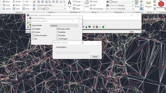 Contours & Tin Surface Modeling In Eagle Point AutoCAD. смотреть онлайн
