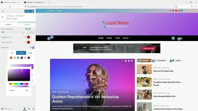 Header Setup in Local News (Complete Magazine WordPress Theme) смотреть онлайн