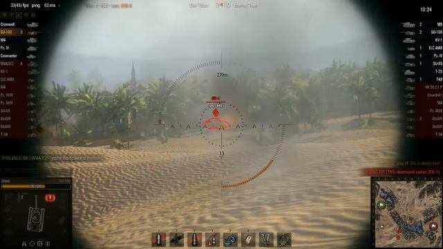 WOT: Sand River - SU-100 - 7 frags - Top Gun смотреть онлайн