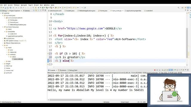 Learning Spring Boot - Tutorials - lesson 7 - Typing java code in JSP files || تعلم السبرينغ بووت смотреть онлайн