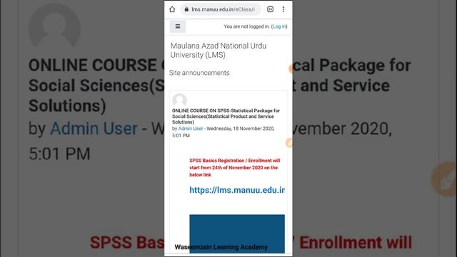 How to Register in LMS and How to Enrolled in Any MOOCs Courses(MANUU Online Course SPSS) смотреть онлайн