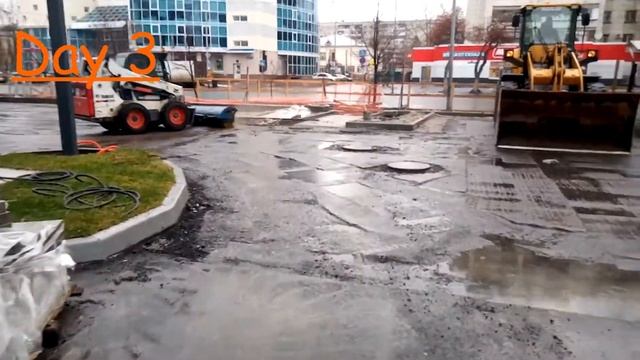 Асфальтирование новостройки. Фрезеровка асфальта bobcat, укладка асфальта асфальтоукладчиком Volvo смотреть онлайн