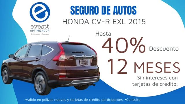 Seguro de auto Honda CV-R EXL 2015. смотреть онлайн