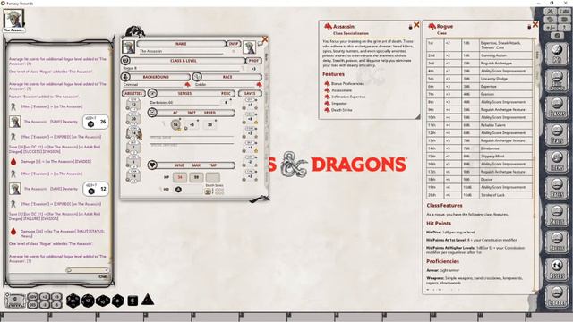 Fantasy Grounds Unity - D&D 5E - Player's Handbook - Rogue Class - Assassin Archetype смотреть онлайн