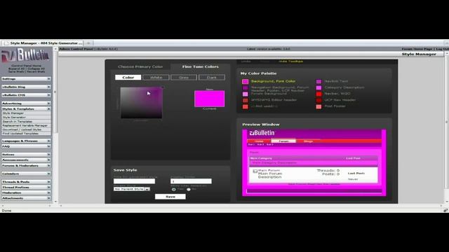 vBulletin 4.0.4 Style Generator смотреть онлайн