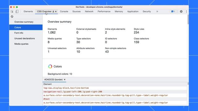 Identify potential CSS improvements with the CSS Overview panel | DevTools Tips смотреть онлайн