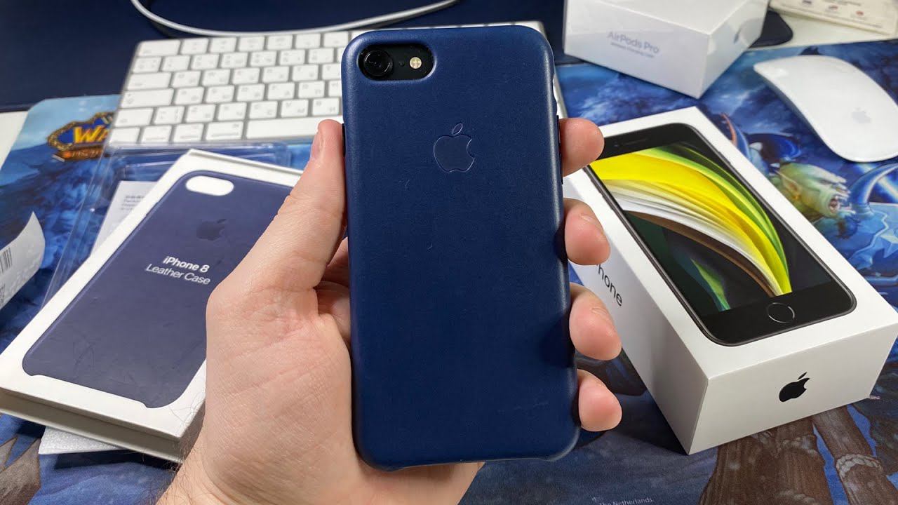 Чехол и стекло на iPhone SE от iPhone 8 - кожаный оригинал за 900р!!! смотреть онлайн
