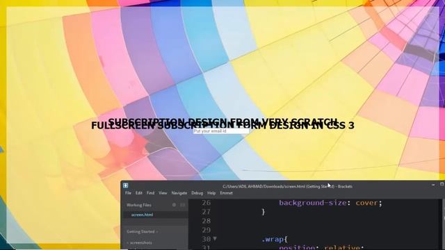 Fullscreen Subscription Form Design using HTML and CSS 2019 смотреть онлайн