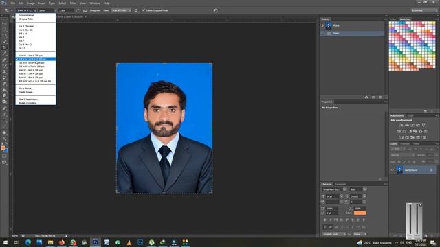Adobe Photoshop Cs6 : How to make Passport size Photograph? resize rotate and adjust Best Tutorial смотреть онлайн