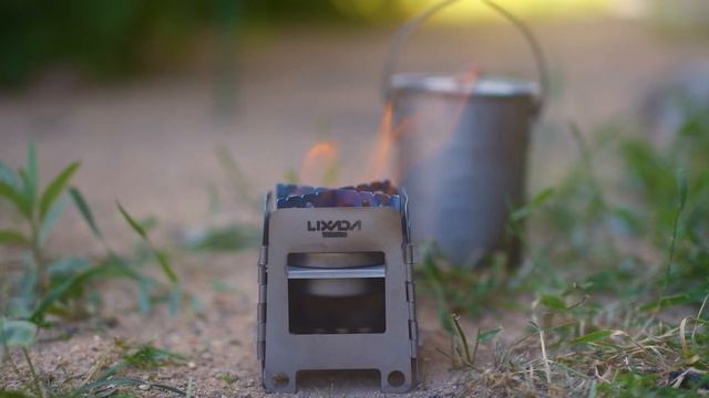 Титановая печь щепочница Lixada.(Wood Burning Stove) смотреть онлайн