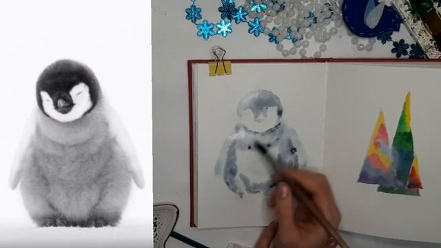 Как нарисовать пингвина смотреть онлайн
