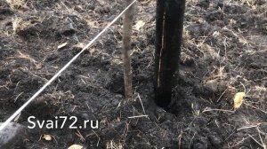 Монтаж винтовых свай минитрактором