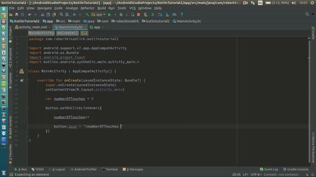 Android Kotlin Usage Tutorial #002 - Button - change text смотреть онлайн
