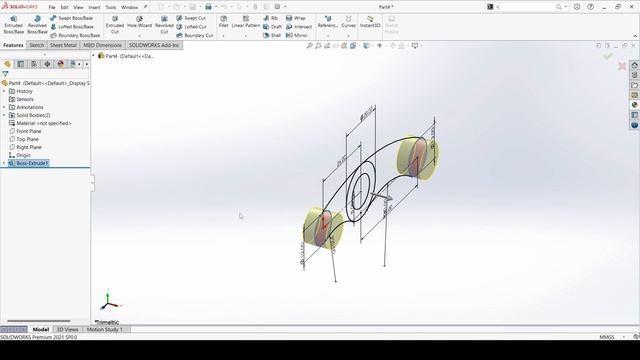 How to draw | Rocker Arm in SolidWorks | SolidWorks tutorials, #2d #sketch and #3d #modeling. смотреть онлайн