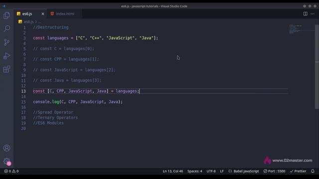#35 ES6 Features, Destrucruring in JavaScript смотреть онлайн
