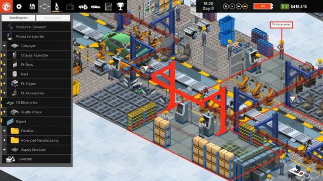 #1 | Начало и новые достижения | Production Line Car Factory Simulation