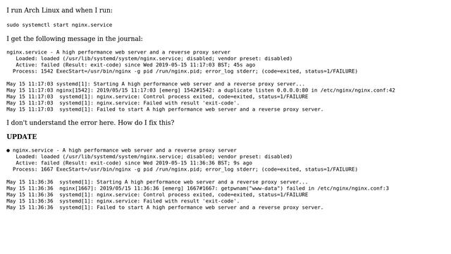 Unix & Linux: Nginx Failing to Start смотреть онлайн