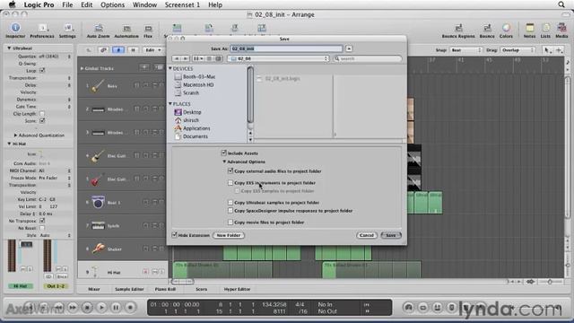 Сохранение и перемещение проекта в Logic Pro 9 смотреть онлайн