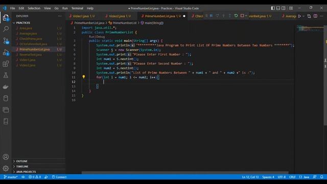 Java Program to Print List of Prime Numbers Between Two numbers. смотреть онлайн
