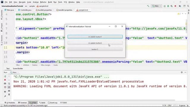 JavaFX Tutorial 12 : Internationalization | Resource Bundle | InteliJ IDEA смотреть онлайн