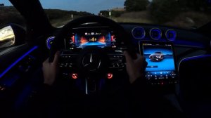 2023 Mercedes C63 AMG POV Night DRIVE +SOUND! Interior Ambiente Review