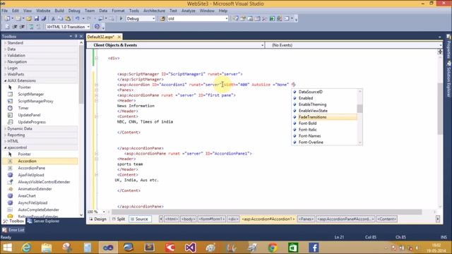How to use Accordion and AccordionPane control of AJAX in ASP NET смотреть онлайн