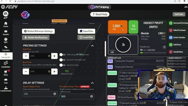 INSANE sniping bot will GUARUNTEE you UNLIMITED COINS!! (EAFC 24 sniping bot) *QUICKEST profit* смотреть онлайн