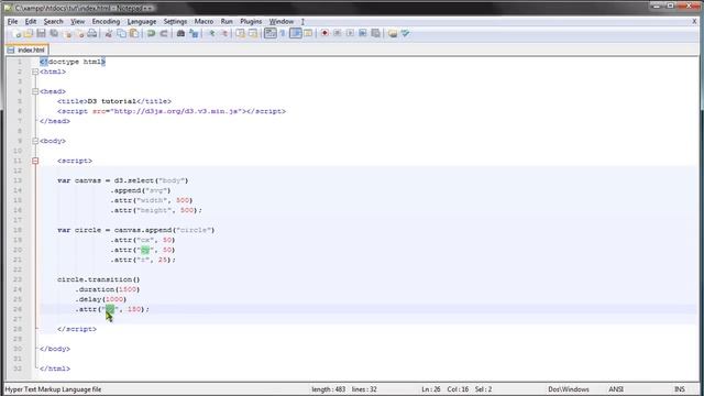 D3.js tutorial - 8 - Transitions смотреть онлайн