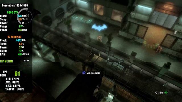 NVIDIA 8800 GTX 768 MB - BATMAN: ARKHAM ASYLUM (2010) смотреть онлайн