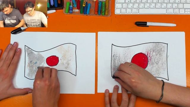 Рисуем ФЛАГ ЯПОНИИ / флаги мира смотреть онлайн