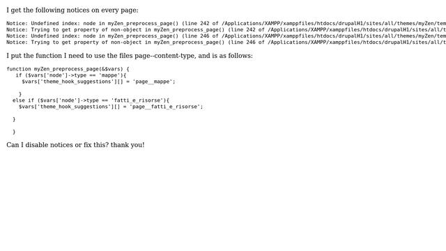 Drupal: notice after entering a function in template.php смотреть онлайн