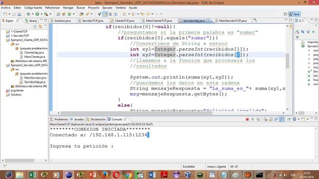 Cliente Servidor TCP y UDP Sockets Java смотреть онлайн