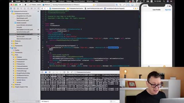 Firebase Sign Out - Firebase Authentication iOS смотреть онлайн