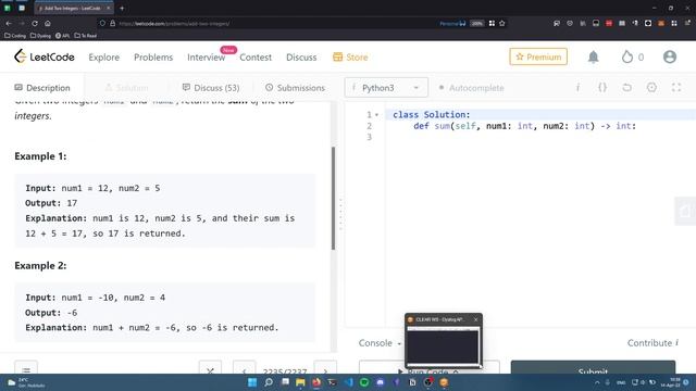 Solving LeetCode problem 2235 in APL (Add Two Integers) смотреть онлайн
