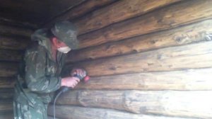 реставрация бани 3 (шлифуем брёвна)