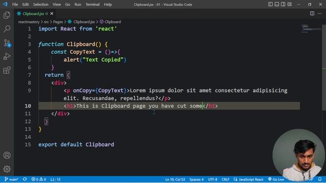 10. Clipboard Event In React JS | onCopy onCut onPaste Event Bangla Tutorial смотреть онлайн