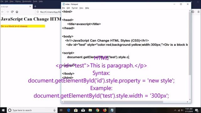 javascript intro part-03 | javascript change style | javascript tutorial смотреть онлайн