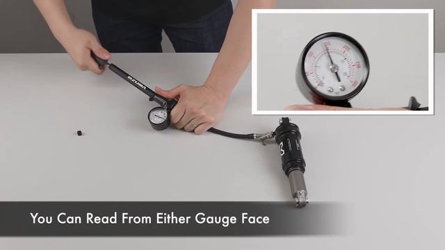 How To Use VENZO VZ-GS-02B Bike 300 PSI Face Gauge Fork Shock Suspension Air Mini Pump