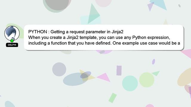 PYTHON : Getting a request parameter in Jinja2 смотреть онлайн