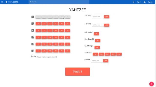 Vue.js Yahtzee Score Card смотреть онлайн
