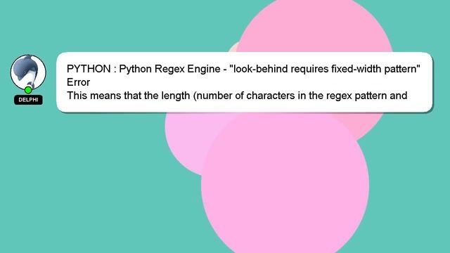 PYTHON : Python Regex Engine - "look-behind requires fixed-width pattern" Error смотреть онлайн