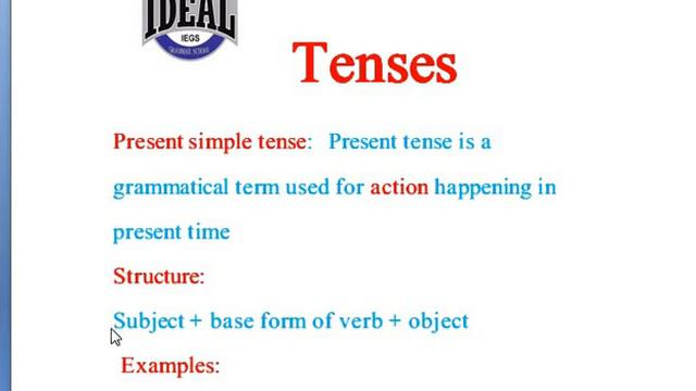 Subject: Grammar: Present Simple Tense for Class 6 смотреть онлайн