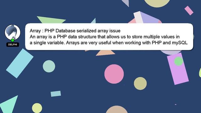 Array : PHP Database serialized array issue смотреть онлайн