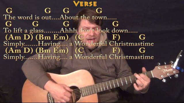 Wonderful Christmastime (Paul McCartney) Fingerstyle Guitar Cover Lesson in G with Chords/Lyrics смотреть онлайн