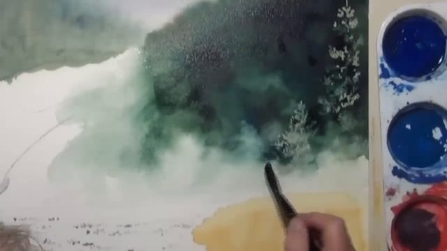 Watercolor Landscape Painting Tutorial - Flyfishing And Fog Part 1 - Step By Step By Deb Watson